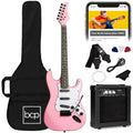 Beginner Electric Guitar Kit w/ Case, 10W Amp, Tremolo Bar - 39in - Pink
