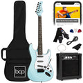 Beginner Electric Guitar Kit w/ Case, 10W Amp, Tremolo Bar - 39in - Powder Blue