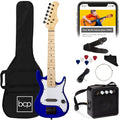 Kids Electric Guitar Beginner Starter Kit w/ 5W Amplifier - 30 in - Metallic Blue