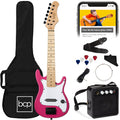 Kids Electric Guitar Beginner Starter Kit w/ 5W Amplifier - 30 in - Pink Sparkle