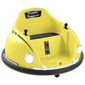 6V Kids Ride On Bumper Car Toy w/ Remote, Harness, Lights, 360 Degree Spin - Yellow