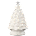 XL Pre-Lit Ceramic Christmas Tree Decoration w/ LED Light, Timer - 24in - White