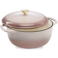 Cast-Iron Dutch Oven Kitchen Cookware w/ Enamel, Handles - 7.5qt - Mushroom Beige