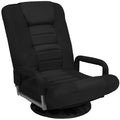 Gaming Floor Chair w/ 360-Degree Swivel, Armrest, Adjustable Backrest - Black/Black