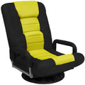 Gaming Floor Chair w/ 360-Degree Swivel, Armrest, Adjustable Backrest - Black/Yellow