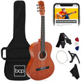 Beginner Acoustic Guitar Set w/ Case, Strap, Extra Strings - 38in - Natural Mahogany