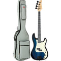 Full Size Beginner 4-String Electric Guitar Bass Guitar w/ Padded Case - Hollywood Blue/Mint