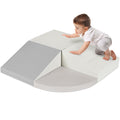 4-Piece Kids Climb & Crawl Soft Foam Shapes Structure Playset - Neutral