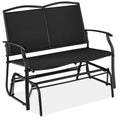 2-Person Patio Loveseat Swing Glider, Bench Rocker w/ Armrests - Black