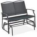 2-Person Patio Loveseat Swing Glider, Bench Rocker w/ Armrests - Dark Gray