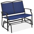 2-Person Patio Loveseat Swing Glider, Bench Rocker w/ Armrests - Navy/Black