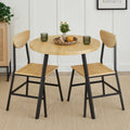 3-Piece Mid-Century Modern Round Dining Set w/ 2 Chairs - Natural