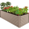 Outdoor Metal Raised Garden Bed for Vegetables, Flowers, Herbs - 8x4x2ft - Taupe