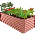 Outdoor Metal Raised Garden Bed for Vegetables, Flowers, Herbs - 8x4x2ft - Terracotta