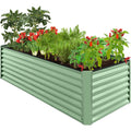 Outdoor Metal Raised Garden Bed for Vegetables, Flowers, Herbs - 8x4x2ft - Sage Green