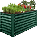 Outdoor Metal Raised Garden Bed for Vegetables, Flowers, Herbs - 4x2x2ft - Dark Green