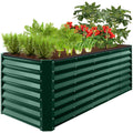 Outdoor Metal Raised Garden Bed for Vegetables, Flowers, Herbs - 8x2x2ft - Dark Green