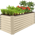 Outdoor Metal Raised Garden Bed for Vegetables, Flowers, Herbs - 8x2x2ft - Beige
