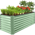 Outdoor Metal Raised Garden Bed for Vegetables, Flowers, Herbs - 8x2x2ft - Sage Green