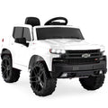 12V Licensed Chevrolet Silverado Ride On Truck w/ Parent Remote Control - White
