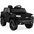 12V Licensed Chevrolet Silverado Ride On Truck w/ Parent Remote Control - Black