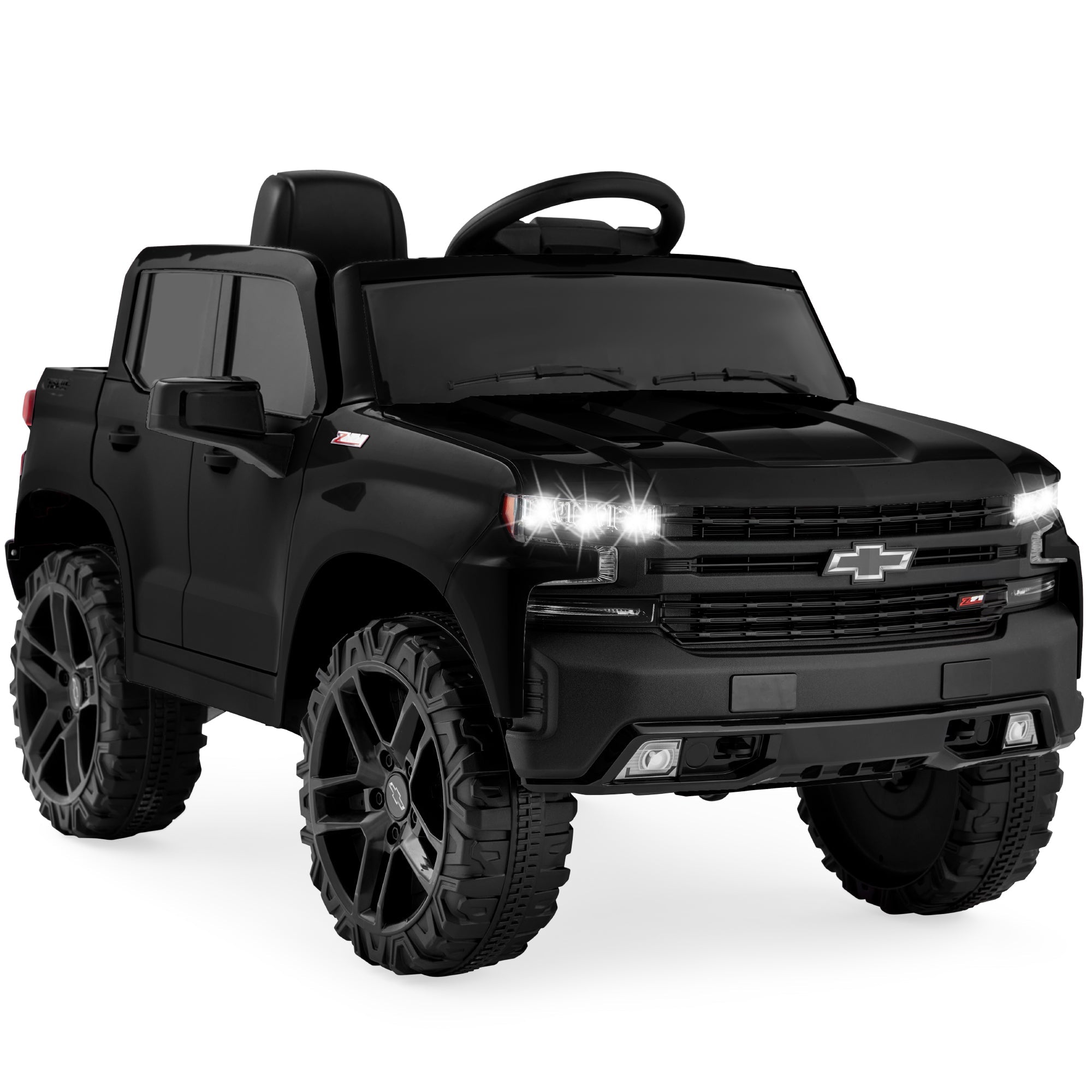12V Licensed Chevrolet Silverado Ride On Truck w/ Parent Remote Control - Black