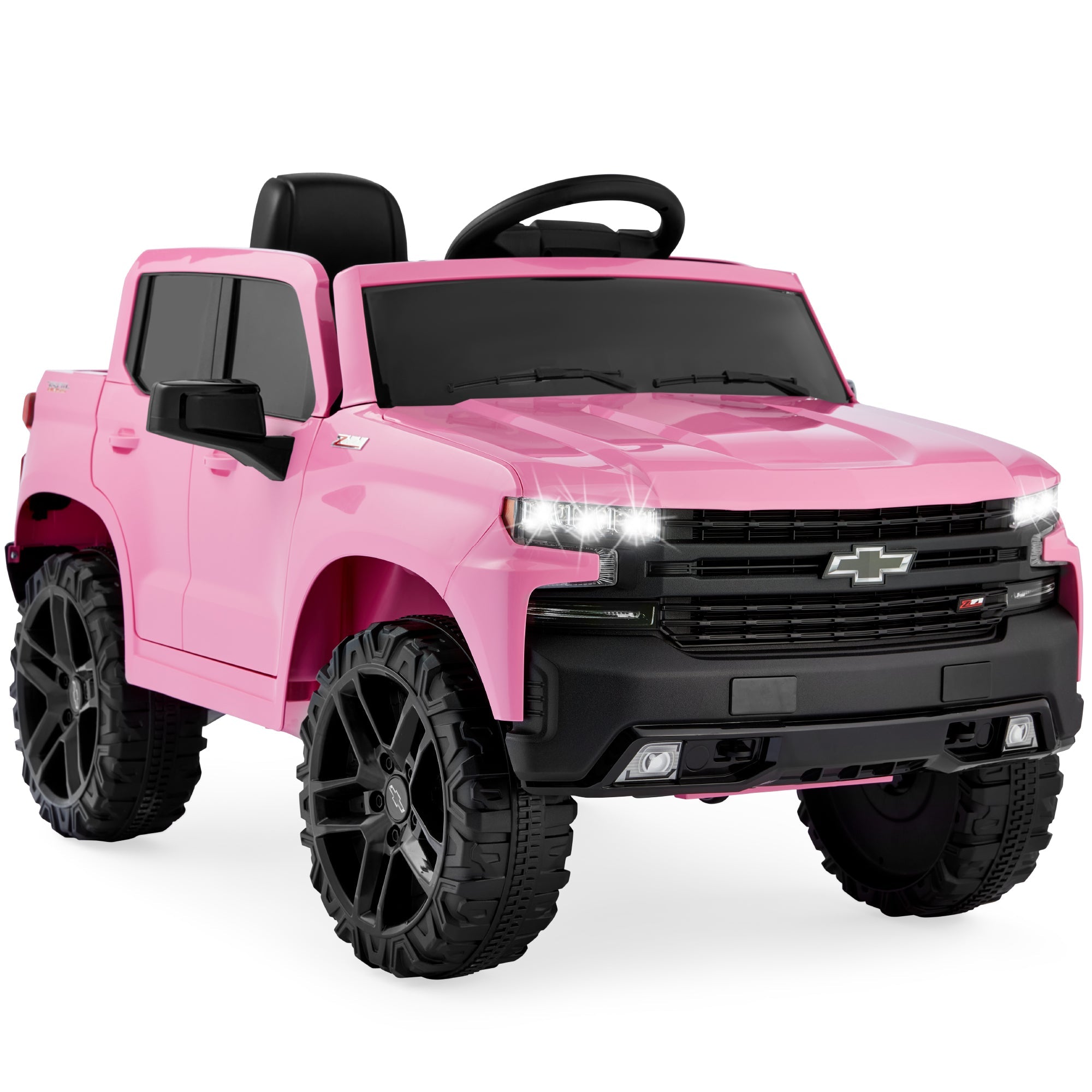 12V Licensed Chevrolet Silverado Ride On Truck w/ Parent Remote Control - Pink