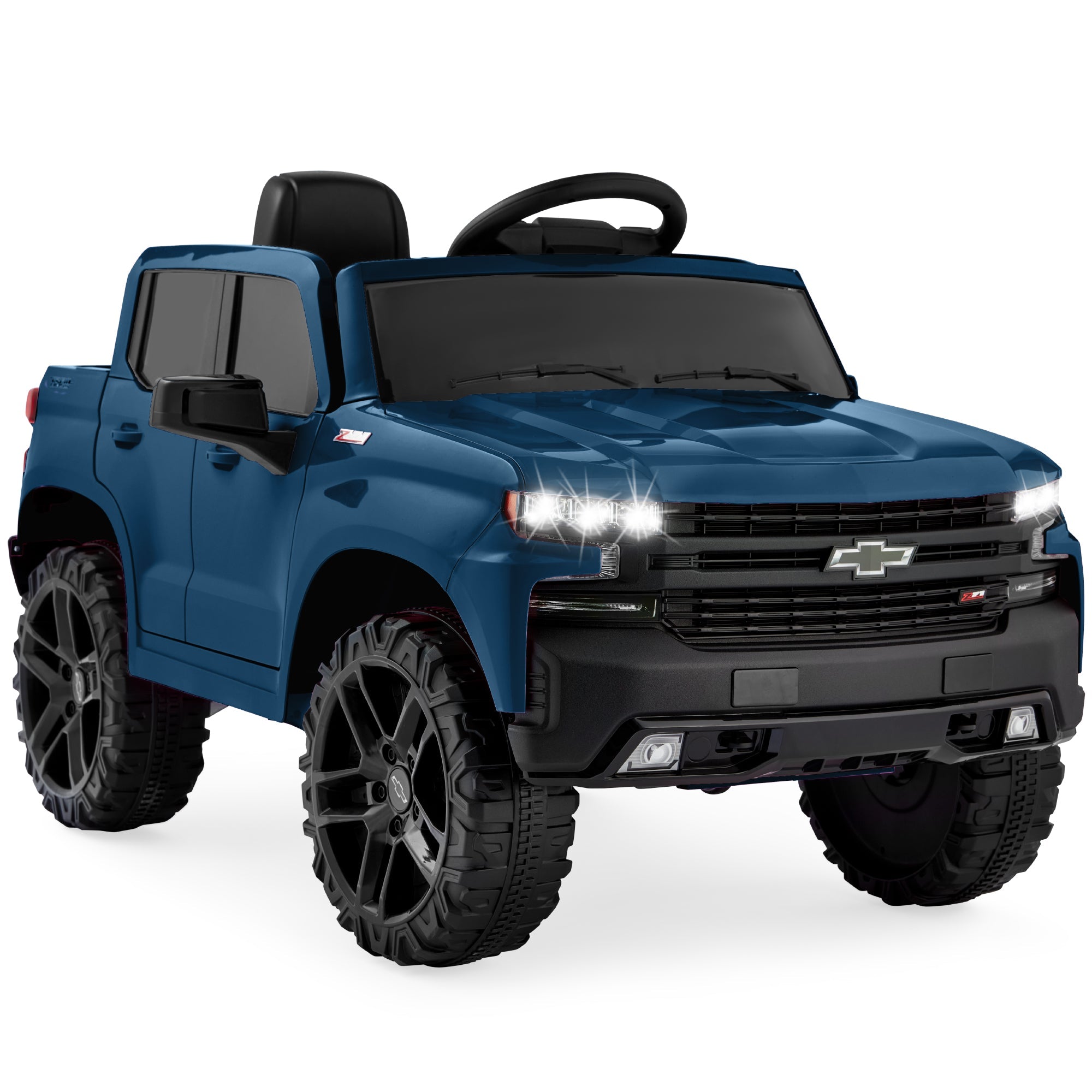 12V Licensed Chevrolet Silverado Ride On Truck w/ Parent Remote Control - Blue