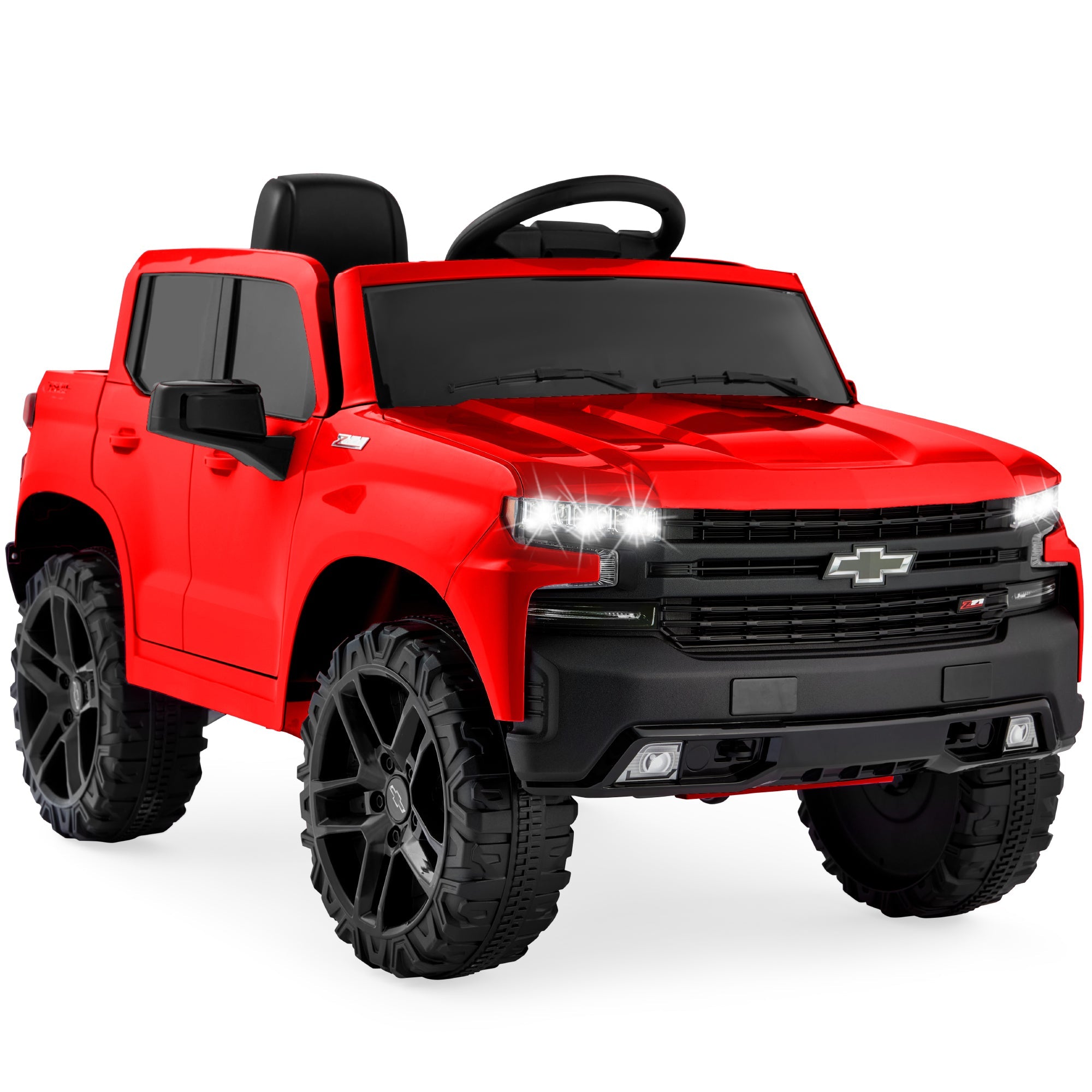 12V Licensed Chevrolet Silverado Ride On Truck w/ Parent Remote Control - Red