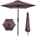 Outdoor Steel Market Patio Umbrella Decoration w/ Tilt, Crank Lift - 10ft - Deep Taupe