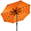 Solar LED Lighted Patio Umbrella w/ Tilt Adjustment, UV-Resistant - 10ft - Orange