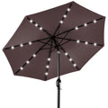 Solar LED Lighted Patio Umbrella w/ Tilt Adjustment, UV-Resistant - 10ft - Deep Taupe