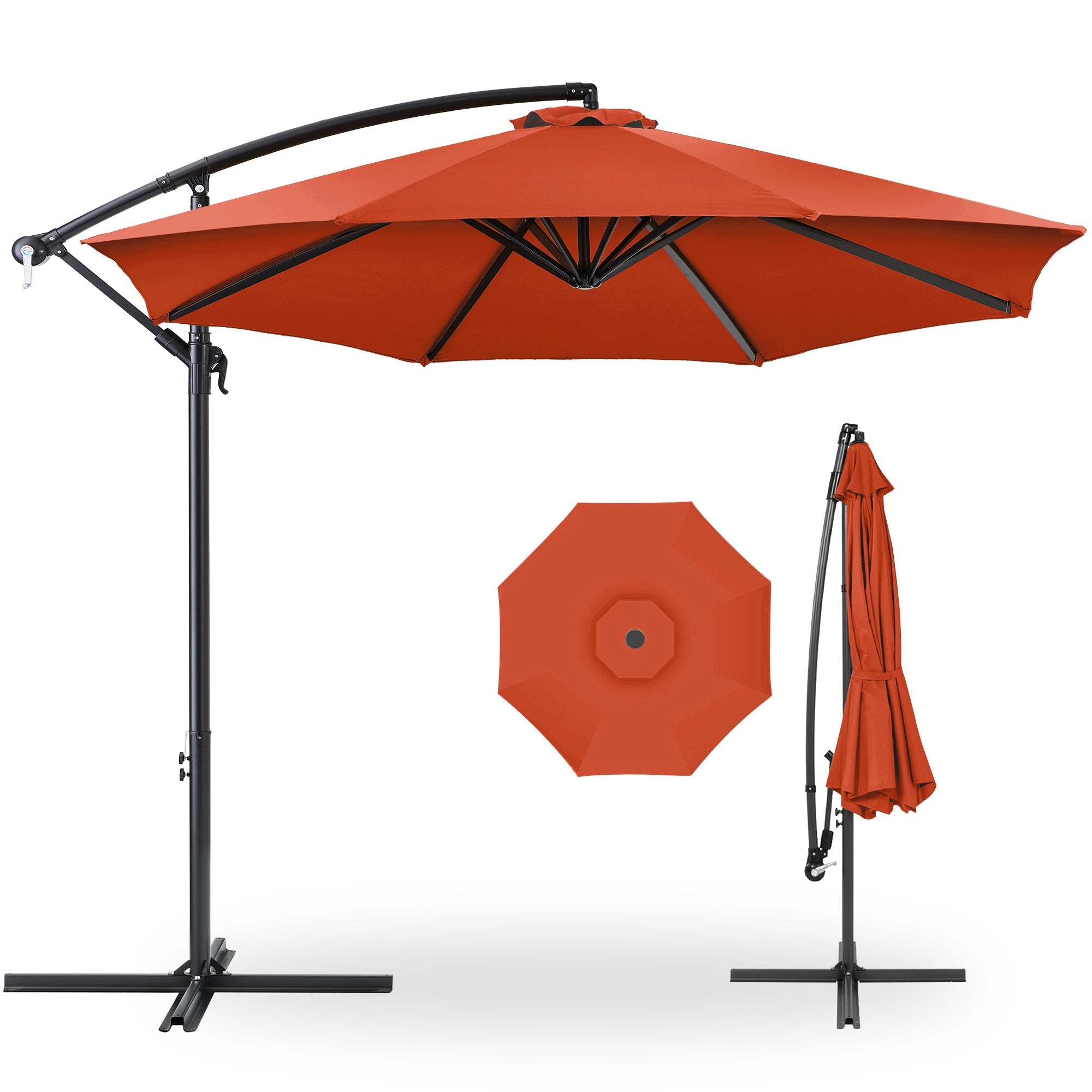 Offset Hanging Patio Umbrella - 10ft - Rust