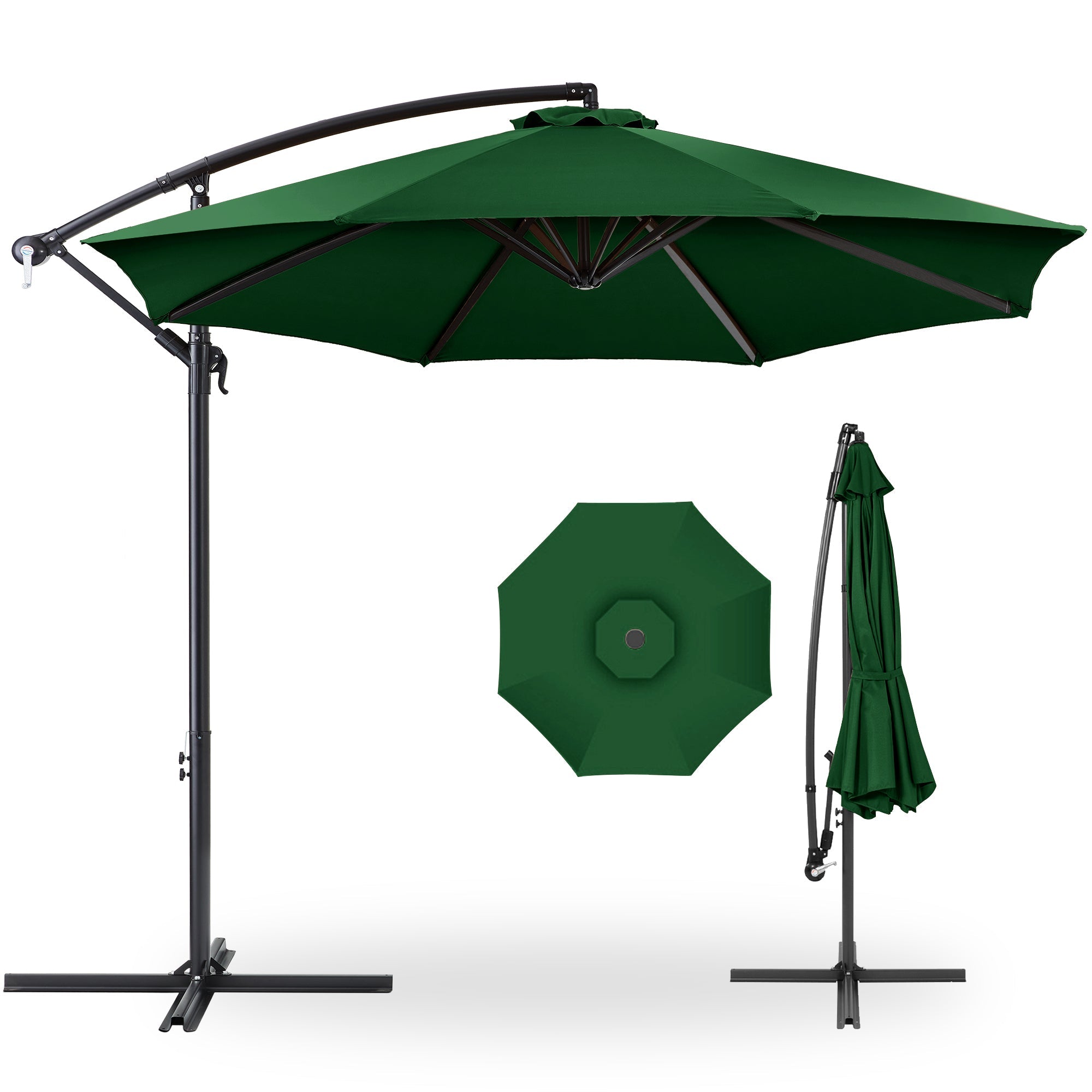Offset Hanging Patio Umbrella - 10ft - Green