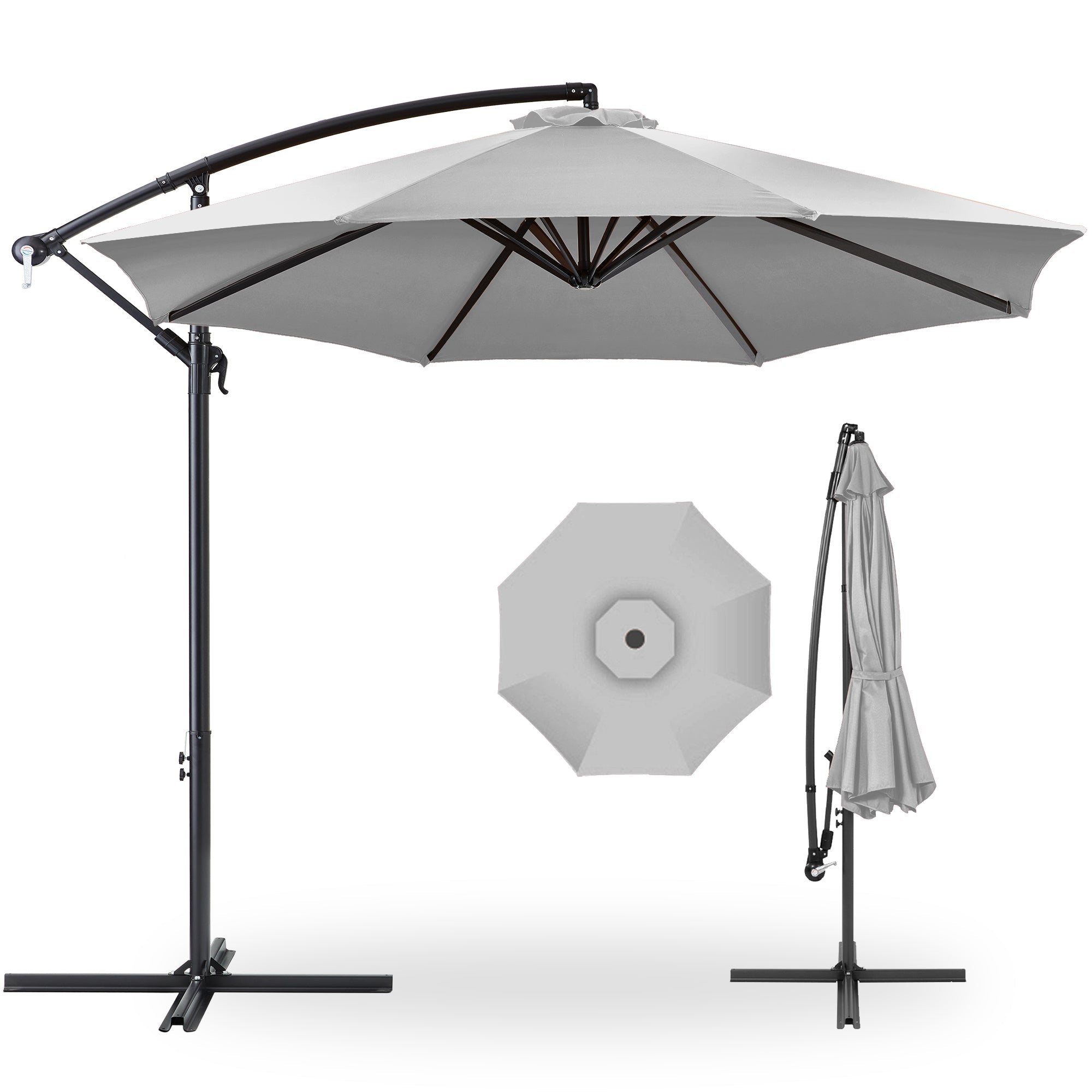 Offset Hanging Patio Umbrella - 10ft - Fog Gray
