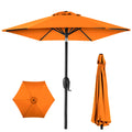 Outdoor Market Patio Umbrella w/ Push Button Tilt, Crank Lift - 7.5ft - Orange
