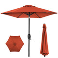 Outdoor Market Patio Umbrella w/ Push Button Tilt, Crank Lift - 7.5ft - Rust