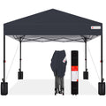 One-Person Setup Instant Pop Up Canopy w/ Case, 4 Weight Bags - 8x8ft - Gray