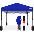 One-Person Setup Instant Pop Up Canopy w/ Case, 4 Weight Bags - 8x8ft - Resort Blue