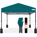 One-Person Setup Instant Pop Up Canopy w/ Case, 4 Weight Bags - 12x12ft - Cerulean