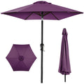 Outdoor Steel Market Patio Umbrella Decoration w/ Tilt, Crank Lift - 10ft - Amethyst Purple