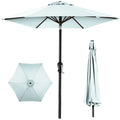 Outdoor Steel Market Patio Umbrella Decoration w/ Tilt, Crank Lift - 10ft - Baby Blue