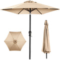 Outdoor Steel Market Patio Umbrella Decoration w/ Tilt, Crank Lift - 10ft - Sand