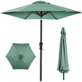 Outdoor Steel Market Patio Umbrella Decoration w/ Tilt, Crank Lift - 10ft - Seaglass