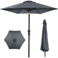 Outdoor Steel Market Patio Umbrella Decoration w/ Tilt, Crank Lift - 10ft - Slate