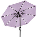 Solar LED Lighted Patio Umbrella w/ Tilt Adjustment, UV-Resistant - 10ft - Lavender