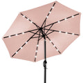 Solar LED Lighted Patio Umbrella w/ Tilt Adjustment, UV-Resistant - 10ft - Rose Quartz