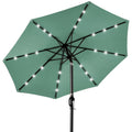 Solar LED Lighted Patio Umbrella w/ Tilt Adjustment, UV-Resistant - 10ft - Seaglass