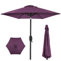 Outdoor Market Patio Umbrella w/ Push Button Tilt, Crank Lift - 7.5ft - Amethyst Purple