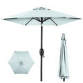 Outdoor Market Patio Umbrella w/ Push Button Tilt, Crank Lift - 7.5ft - Baby Blue